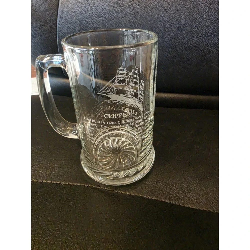 Sailors Ships Glass Beer Mug‎ 1 Clipper